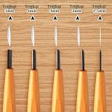 Uikdjgu Zestaw 5 Narzędzi do Rzeźbienia - Trójkątne Noże do Linoleum i Rzeźbienia w Drewnie, Dłuta w Kształcie Litery V do Linorytu