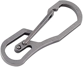 SUPERTOOL Outdoor Buckle Keychain 1 Pcs 67mm Length Titanium Alloy Keychain Multifunction Carabiner Keychain (Gray)