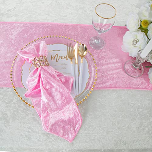 Servilletas de Tela de Terciopelo CVL Rosa 20x20 Pulgadas 10 Unidades miniatura 1