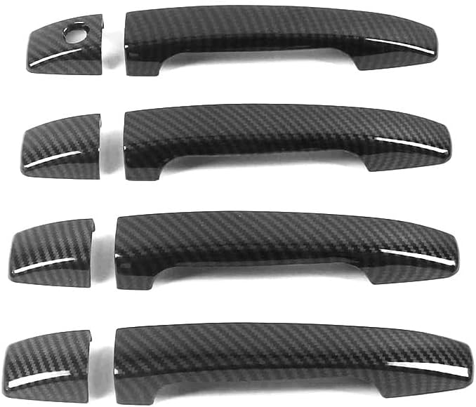ABS Exterior Door Handle Decoration Trim Cover Compatible with Subaru Impreza GE GV GH GR G12 G22 2008-2011 (for 4 Door (4pcs/Set), Carbon Fiber Grain)
