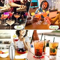 Cocktail-Shaker-Set, 750 ml, Getränkemixer mit integriertem Sieb, Messbecher und Rührlöffel zum Mischen von Getränken, Margaritas, Anfängerfreundlicher Edelstahl-Mixer, Barutensilien-Werkzeug – Ansicht 7
