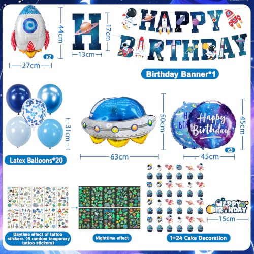 Déco Anniversaire Espace 4 Ans, Ballons Bannière Décoration Gâteau – vue 4