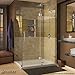 DreamLine Quatra Lux 32 1/4 in. D x 46 5/16 in. W, Frameless Hinged Shower Enclosure, 3/8" Glass, Chrome Finish