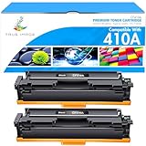 TRUE IMAGE Compatible Toner Cartridge Replacement for HP 410A CF410A CF410X 410X Color LaserJet Pro MFP M477fnw M477fdw M477 M452dn M452nw M477fdn M452dw M452 M377dw Printer Ink (Black, 2-Pack)
