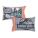 NoJo Universal Jurassic World Into The Wild Grey, White, Orange and Aqua T. Rex 4 Piece Toddler Bed Set - Comforter, Fitted Bottom Sheet, Flat Top Sheet and Reversible Pillowcase