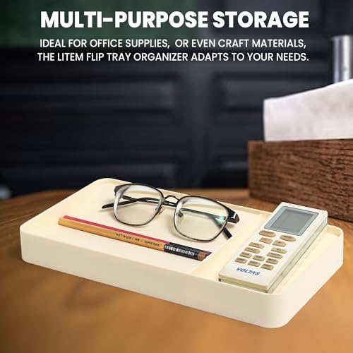 Image of GadgetBite Desk Organiser Office Table Tray for Home Office Organizer Polyvinyl Chloride Desktop Tray for Office Home Stationery Pen Pencil Coins Notes Specs Earphone Cable Cord Gadget Accessories