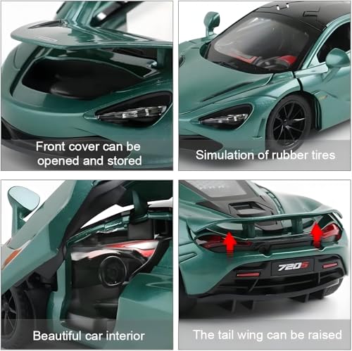 Image of Model Car 1:32 Scale for Kids | Metal Pull Back Action with Openable Doors, Lights & Sound - Alloy Sports Car for Kids for Boys & Collectors, Multicolor (Color As Per Stock)