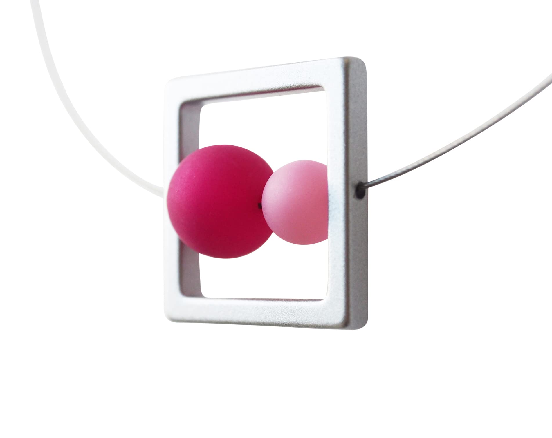 Polariskette pink rosa Halsreif mit 54 Wechselperlen