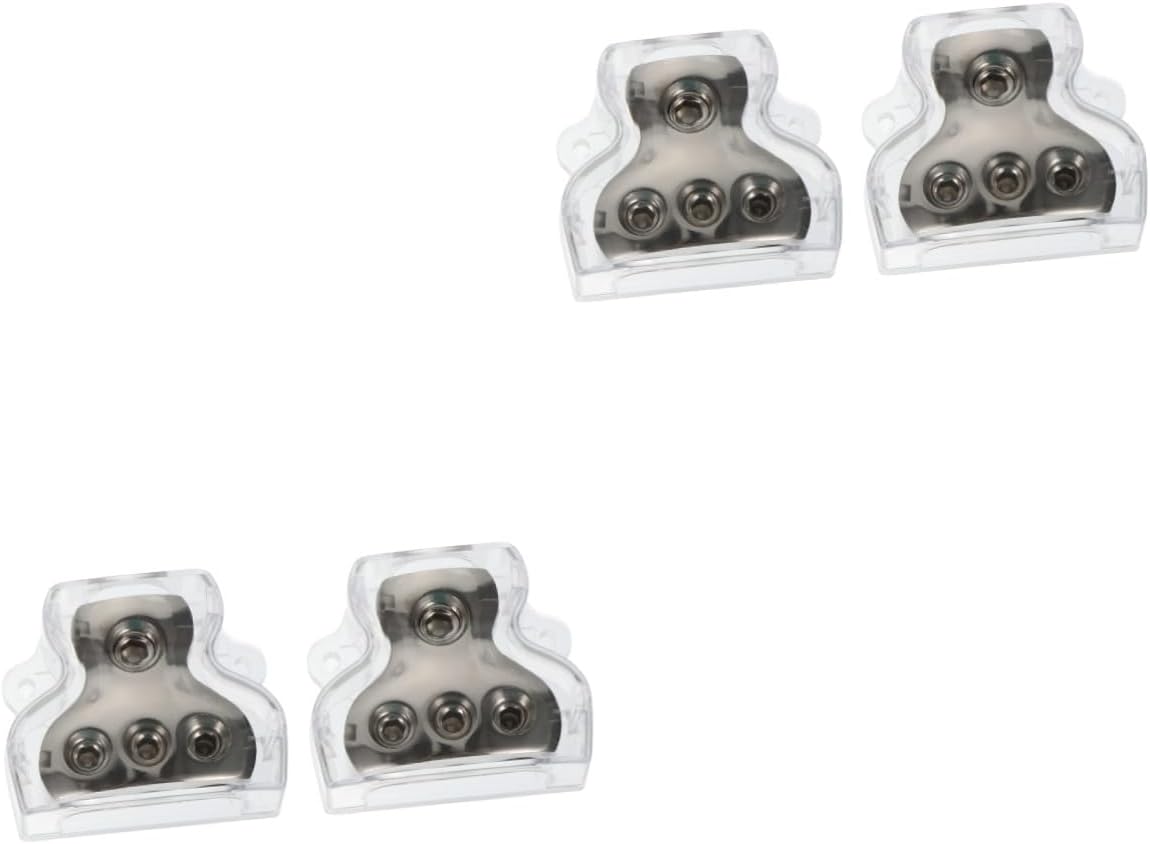 Hemobllo 4 Pcs 3 Junction Box The Cars Amp Power Distribution Block Auto Audio Distributor Fused Distribution Block Auto Distribution Block Amplifier Dynamo Zinc Alloy Automatic