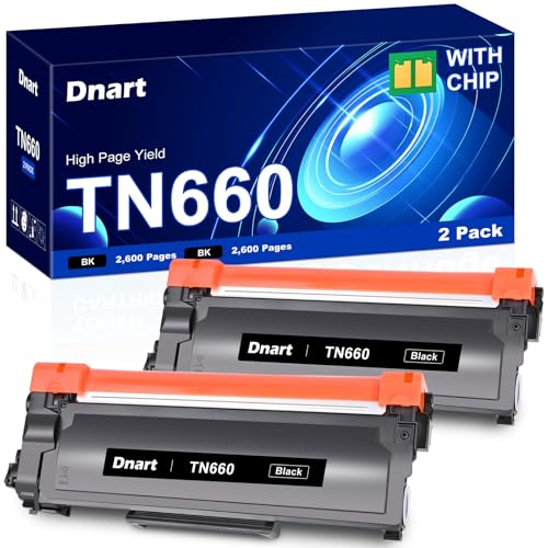 DNART Compatible Toner Cartridge Replacement for Brother TN660, 2 Black