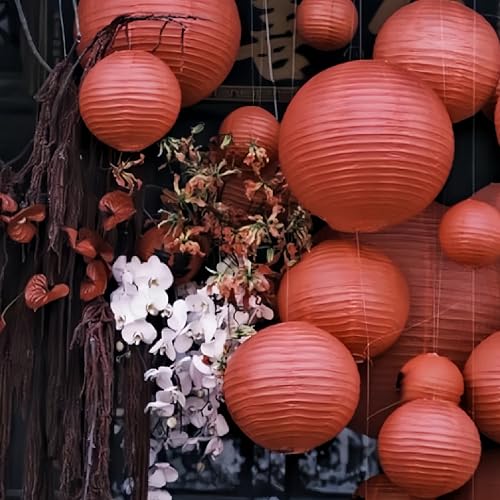Image of Red Paper Lanterns 10pcs Party Hanging Decorations for Xmas Hanging Decorations Ball Lanterns Lamps Parties Wedding Birthday