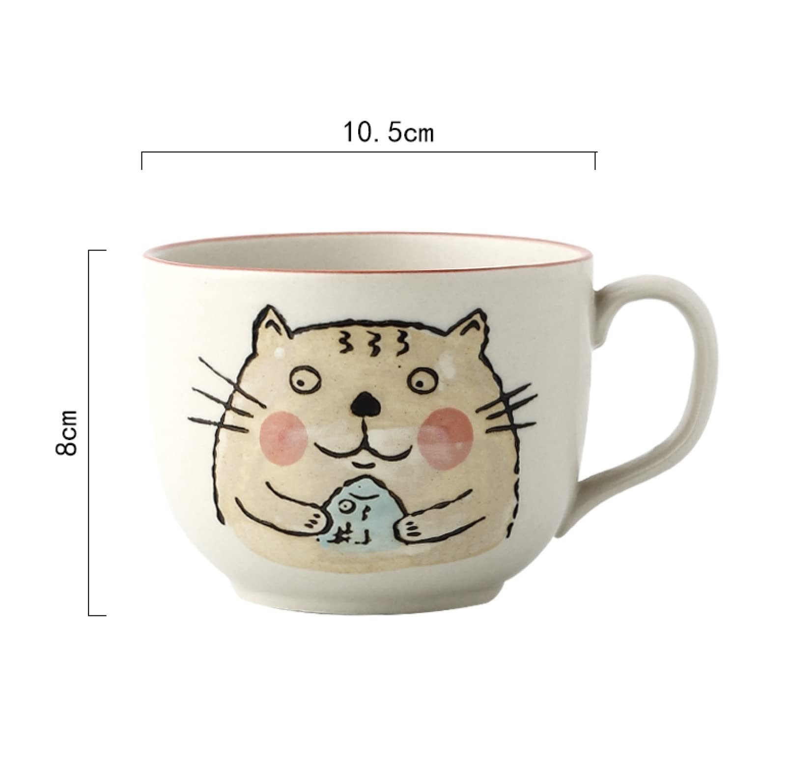Taza de café de cerámica hecha a mano taza de té de gato de dibujos animados taza de café de cerámica taza de leche de avena regalo de boda para la oficina y el hogar