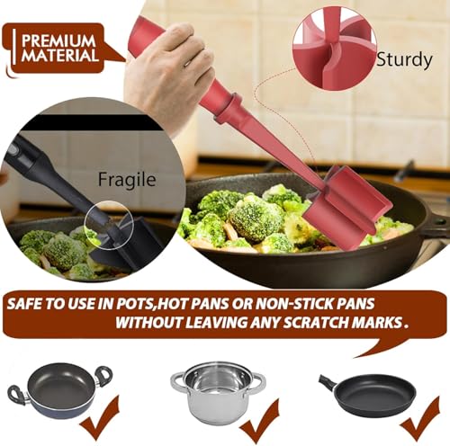 Meat Chopper for Hamburger, Premium Heat Resistant Masher and Smasher for Ground Beef, Ground Turkey and More, Nylon Ground Beef Chopper Tool and Meat Fork, Non Stick Mix Chopper (red (color)) - image 5
