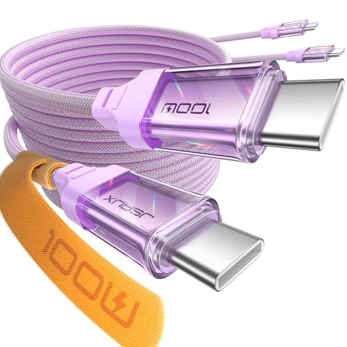 JSAUX USB-C TO USB-C 100W Cable Purple (2-pack)