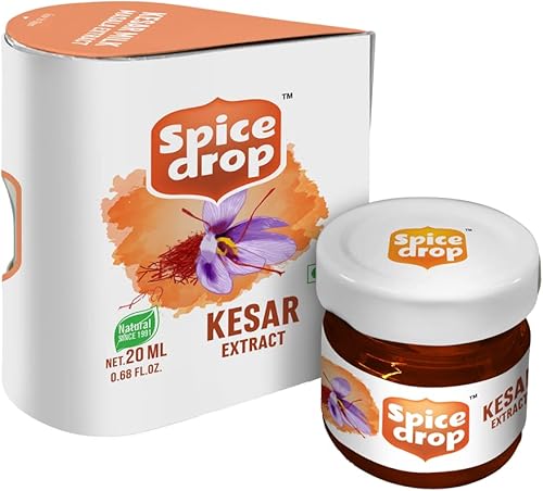 Spice Drop Saffron Extract - Pure Kashmir Extract - High Aroma, Functional, Rich Flavor and Aroma - No Artificial Color and Preservative - Gluten Free & Non GMO (Saffron)