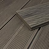 HORI® WPC-Terrassendiele Massiv I Maui I Grau I Dielenlänge: 290 cm