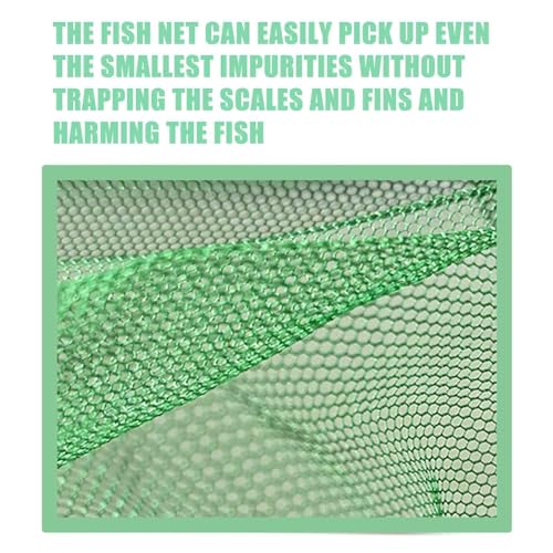 AOODOOM Aquarium Fishing Net Fish Tank Cleaning Tools Fine Mesh Net with Long Handle Green 8 Inch