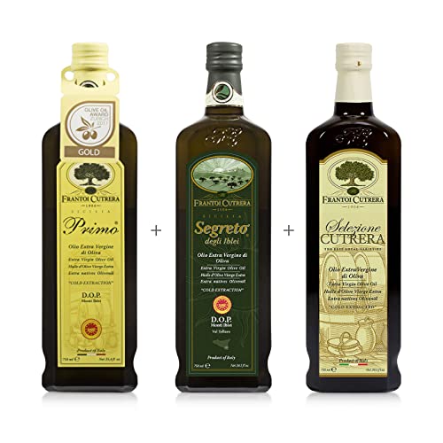 Frantoi Cutrera Primo Cold Extracted Italian Extra Virgin Olive Oil Cold Pressed, Segreto Degli Iblei - Extra Virgin Olive Oil, Selezione - Extra Virgin Olive Oil From Italy, Sicilian Pure Evoo #TOP8