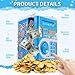 Piggy Bank for Kids, Electronic Mini ATM Bank with Password for Boys Girls, Money Saving Box with Auto Grab Bill Slot, Cash Coin Can Money Safe Toy, Birthday for Age 3-12, Blue