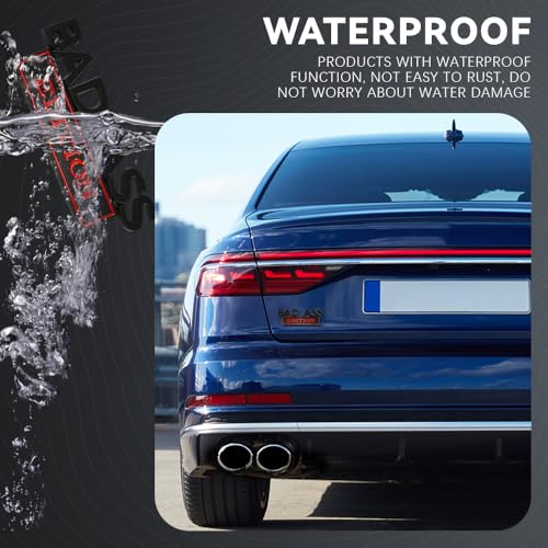 Image of Bad Ass Edition Emblem, 3D Fender Badge Decal Car Sticker with 3M Adhesive, Car Fender Bumper Sticker Body Sticker Fit for Universal Vehicles (Black red)