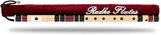 Radhe Flutes | C Natural Right Handed Middle Bansuri | Black & Maroon | Tuned With Tanpura A=440Hz | PVC Flute + Velvet Cover + Hindi & English Flute Lessons