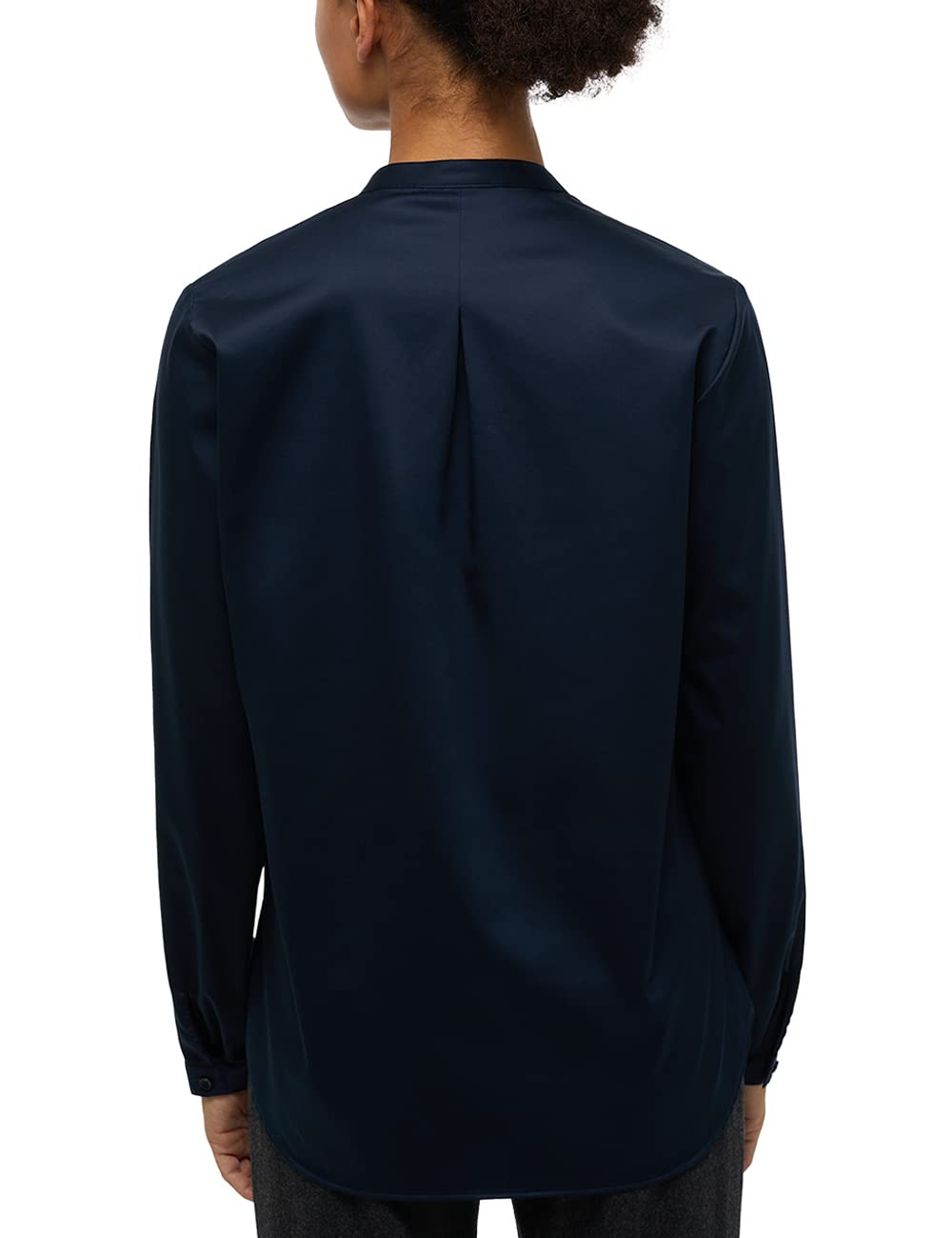 ETERNA Female Satin Shirt Bluse unifarben Loose FIT 50_D_1/1, 1/1, dunkelblau
