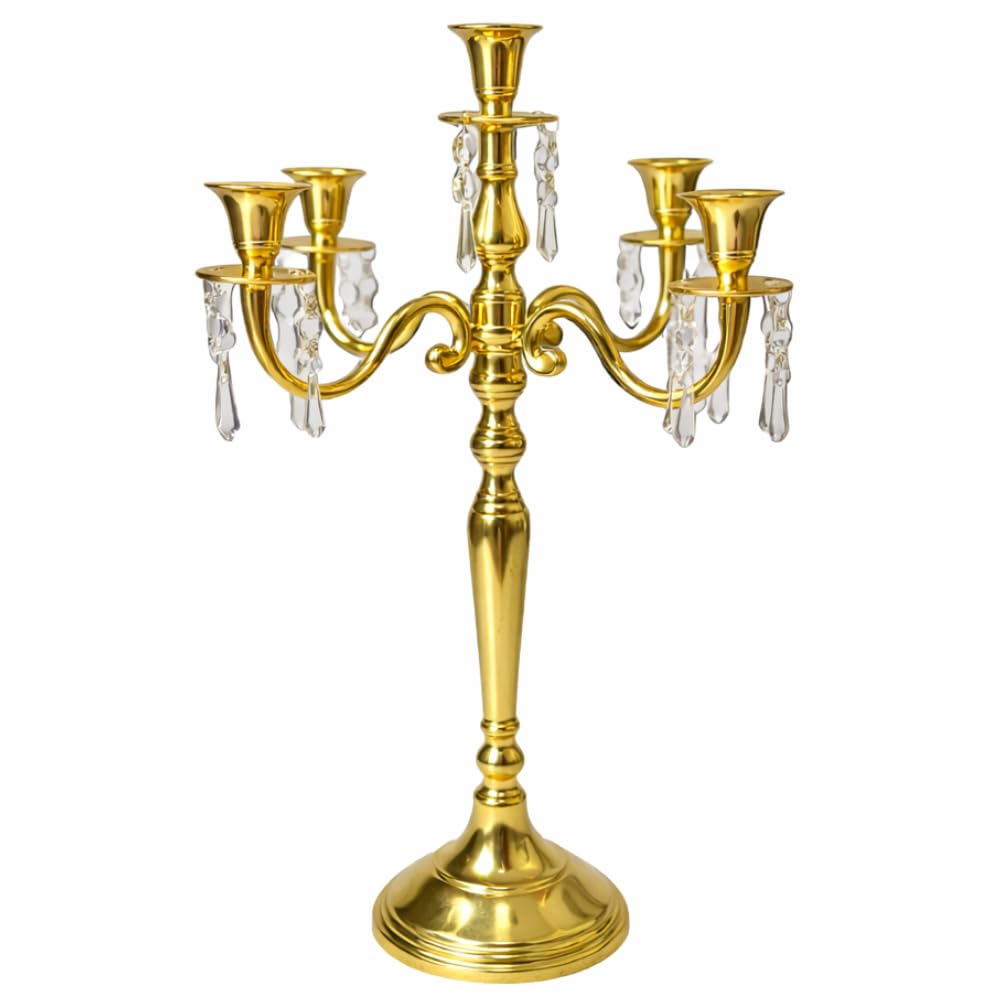 Golden Aluminum Candle Stand - Luxury Centerpiece -9