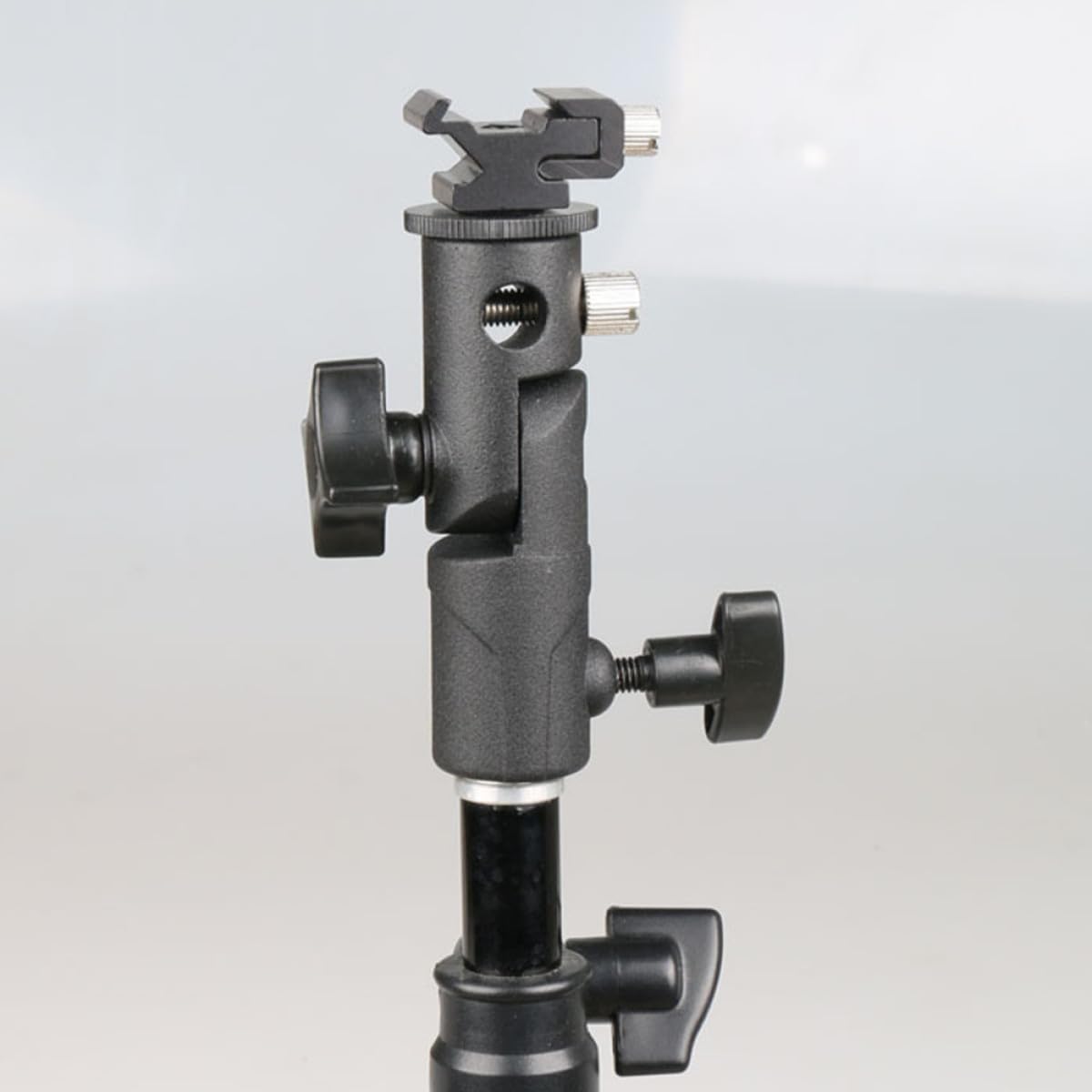 Flash Bracket Umbrella Clamp Adjustable Swivel Flashlight Holder Camera Mount Adapter 1/4 and 3/8 Thread Compatible for Photography Studio Lighting Black