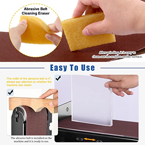 Glarks 23Pcs Sanding Belts and Sanding Discs Set Including 10Pcs 4 x 36 Inch 80/120/150/240/400 Grits Sanding Belts and 12Pcs 80/100/120/180/ 240/400 Grits Self Adhesive No-Hole Sticky Sanding Discs - Image 6