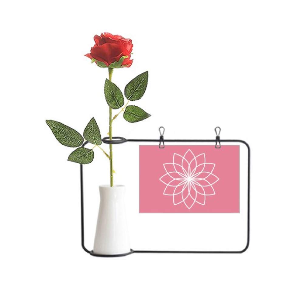 Plante fleur ligne illustration rose artificielle suspendue pour vase et déco