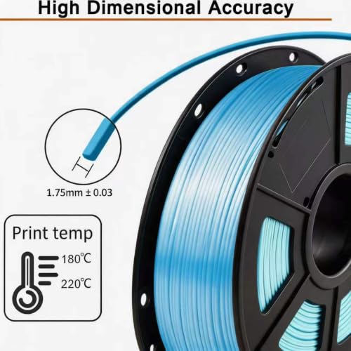Image of Silk PLA 3D Printing Filament 1.75mm Filajoy3D 3D Printing Filament 1KG, Dimensional Accuracy ±0.03mm, Compatible with Most FDM 3D Printers, Blue
