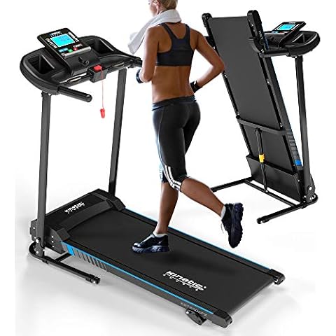 Kinetic Sports KST2900FX Laufband klappbar | 750 Watt leiser Elektromotor | Extra breite 40 cm Lauffläche | 16+1 Trainingsprogramme | GEH- und Lauftraining | bis 10 km/h | LCD Display | bis 120 kg Cover