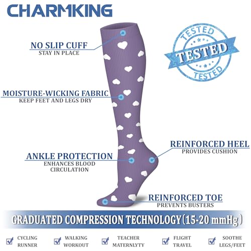 Image of Compression Socks (7 Pairs), 15-20 mmhg is BEST Graduated Athletic & Medical for Men & Women, Running, Flight, Travel, Nurses, Pregnant - Boost Performance, Blood Circulation