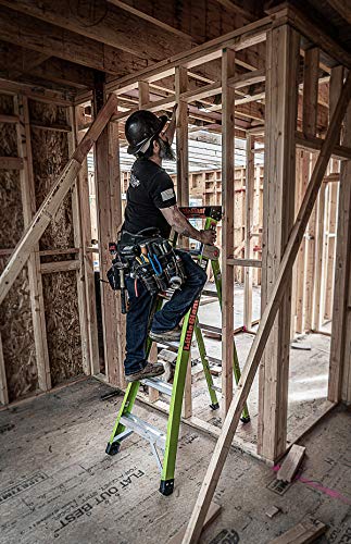 Little Giant Ladder Systems 13610-001 Green King Kombo Pro 6' A frame 10’ Extension-Hi-Viz Type 1AA, 6 Ft