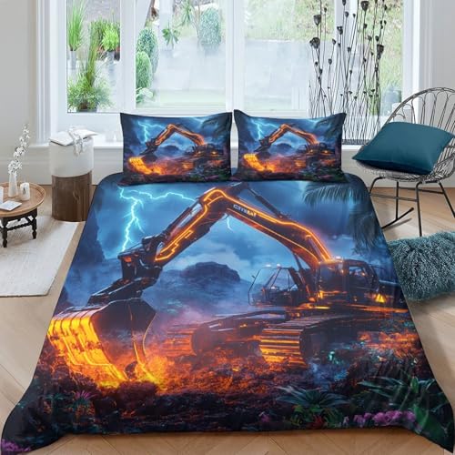 Housse de couette microfibre hypoallergique 3D effet heavy machinery - 4