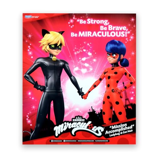 Bandai - Miraculous Ladybug – Pack de 2 poupées articulées 26 cm Ladybug & Chat Noir – Figurines articulées, accessoires inclus, personnages de la série – Coffret jouet pour enfant 4 ans et + - P50365