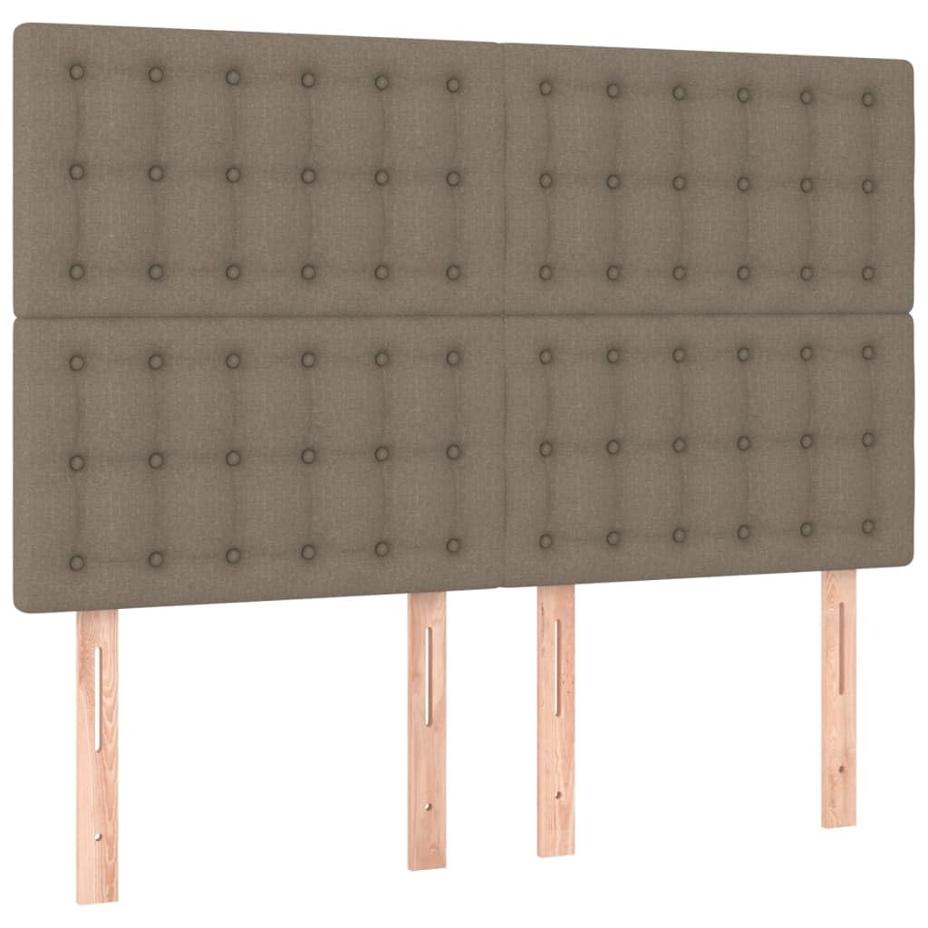 Betten Taupe 140 x 190 cm, letto con testiera regolabile in altezza e legno di larice, massiccia, per camera da letto, camera dei ragazzi, camera degli ospiti