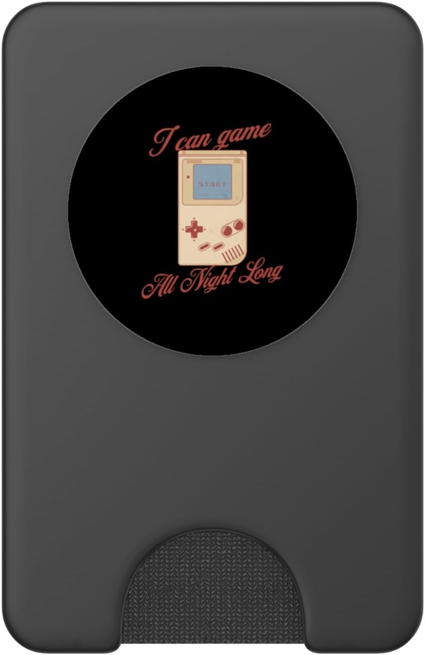 I Can Game All Night Long Retro Handheld Start PopSockets PopWallet for MagSafe image 2