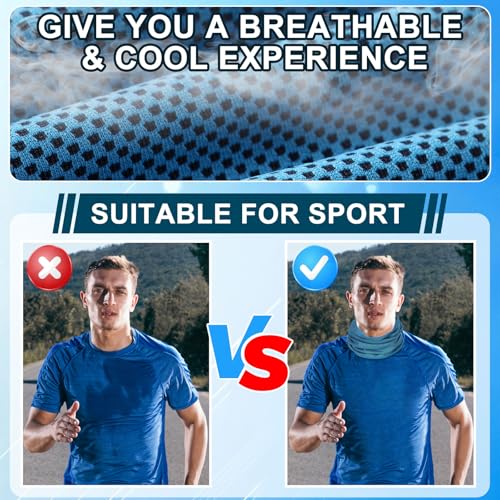 Handepo Summer Cooling Neck Gaiter Neck Wraps UV Sun Protection Bandana Cover, Multiple Ways to Wear Headband or Face Mask4