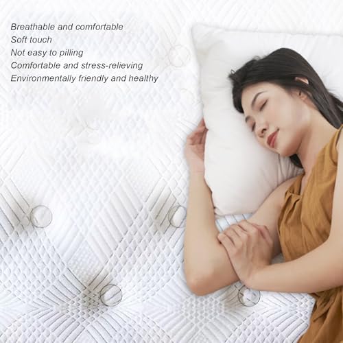 Futonmatratzen, Memory Foam-Hybridmatratze, Queen-Size-Größe, Plüschkomfort, kostenlose Taschenfederkernmatratze in Einer Box, Kantenunterstützung 24 cm, 135 x 190 cm – Bild 5