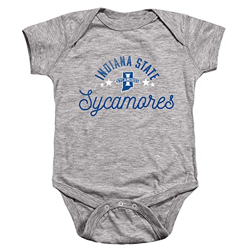 Indiana State University Official Sycamores Unisex Infant Snap Suit for Baby, Athletic Heather, Small (6 months)