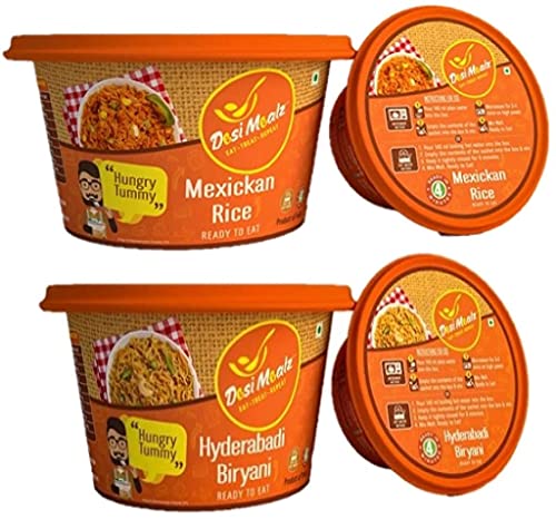 Desi Mealz Ready to Eat Food Products, Instant Food – Tasty and Healthy Ready to Eat Food Packed Food, Best Travel Food Each 70 gm (Mexican Rice, Pack of 2)