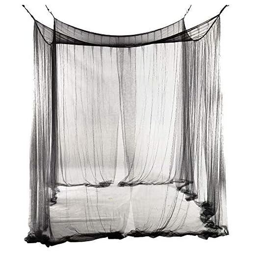 NBLYW 4 hörn stolpe gardiner taket, 4 öppningar säng baldakin - sovrum dekoration tillbehör för full/drottning/king size säng, 190 cm x 210 cm x 240 cm