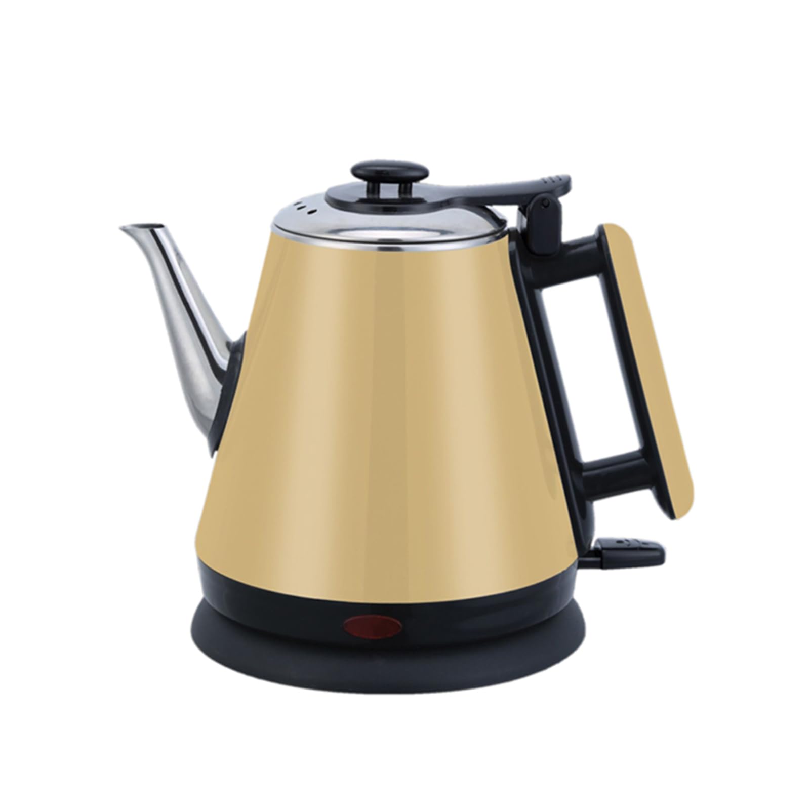 Hervidor eléctrico inalámbrico de acero inoxidable cepillado de 1,2 l, silencioso y de ebullición rápida, 1200 W, mango antiescaldaduras, pico vertedor perfecto, amarillo, talla única