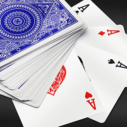 Integear Playing Cards 2 Decks Waterproof Plastic Poker Cards For Texas Holdem Poker Go Fish And More Card Games Standard And Jumbo Index 2.5" X 3.5" #TOP4