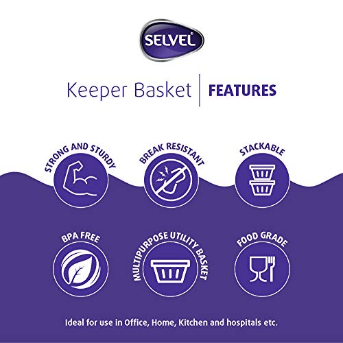 Image of SELVEL Giving shape to life! BPA-Free Polypropylene Break Resistant Multipurpose Storage Baskets with Lid (Pink, 22x 9.5x 9.5cm)