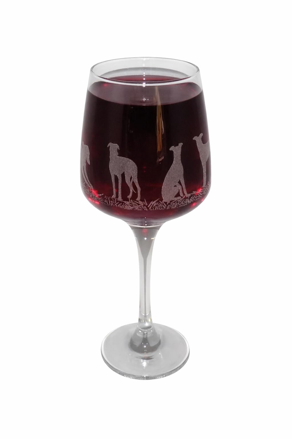 Beautiful 'Greyhound' Engraved Stemmed Wine Glass - Lovely Greyhound Owner Gift!