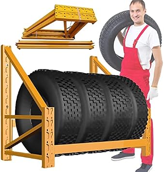 Rolling Tire Rack,Tire Rack,Tyre Rack Heavy Duty Tire Rack, Wall Mount Garage Storage Rack, Metal Multi Tire Storage Rack Shelf with Accessories, Simple Assembly & Instal,Onecolor-120cm/47in