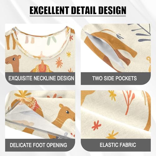 senya Funny Camel Summer Pajamas Set Short Cotton Sleepwear 2 Piece4