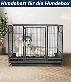 GUANGDEEN Orthopädisches Hundebett für Große Hunde - Weiches Lederimitat, Abnehmbarer Bezug mit Reißverschluss, Schwarz